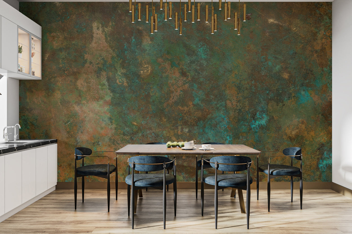 Ancient Bronze Teal Wall Mural - Giffywalls