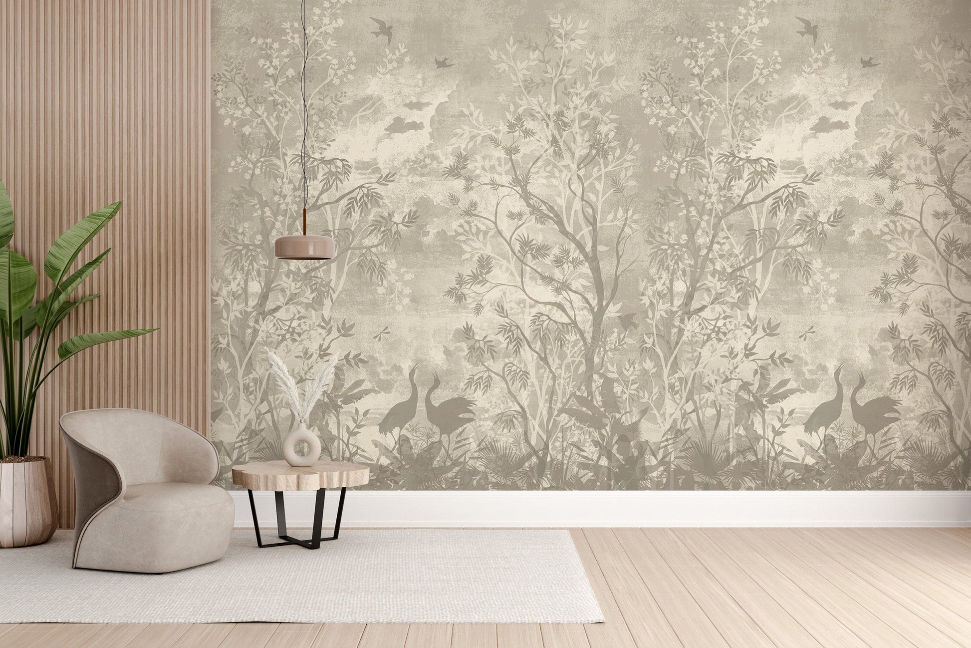 Moonlit Aves Wallpaper Mural - Giffywalls