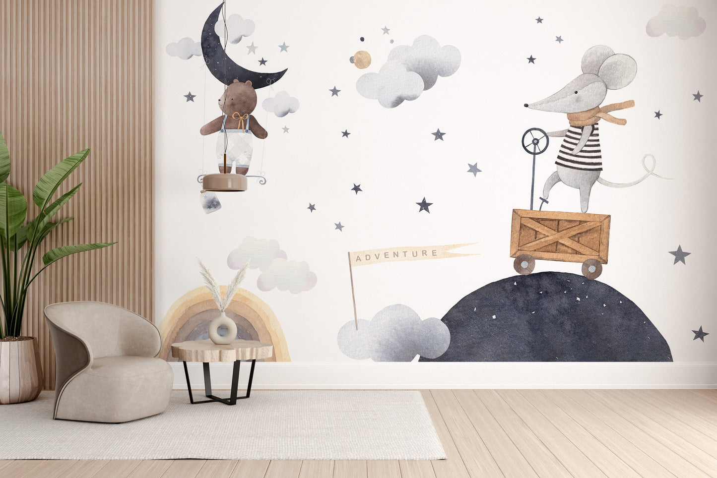 Peaceful Wildlife Dreamland Mural
