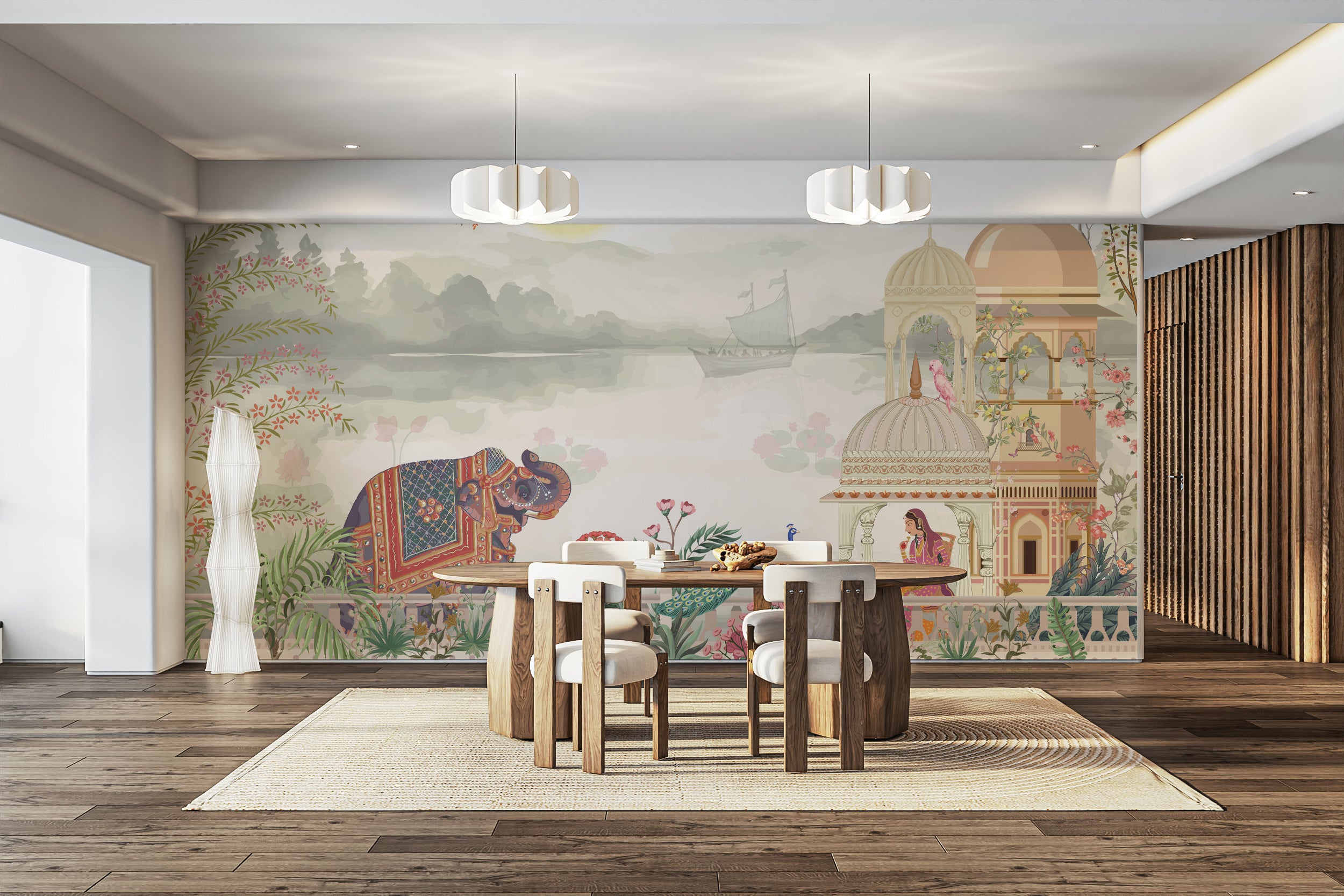 Heritage-inspired Rajwada wallpaper mural with cultural elegance.