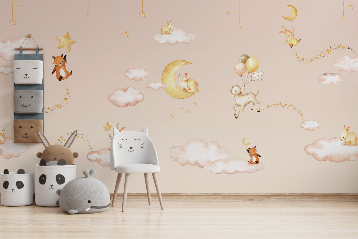 Dreamy Pink Sweet Dreams wallpaper for nursery decor