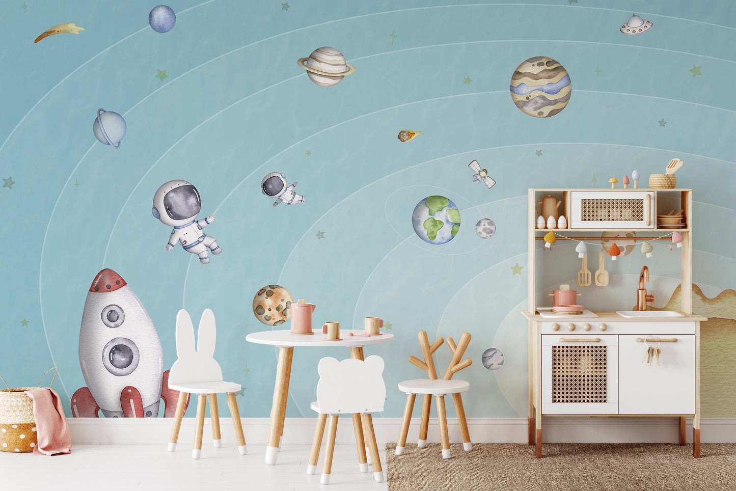 Space joy light wallpaper for kids rooms