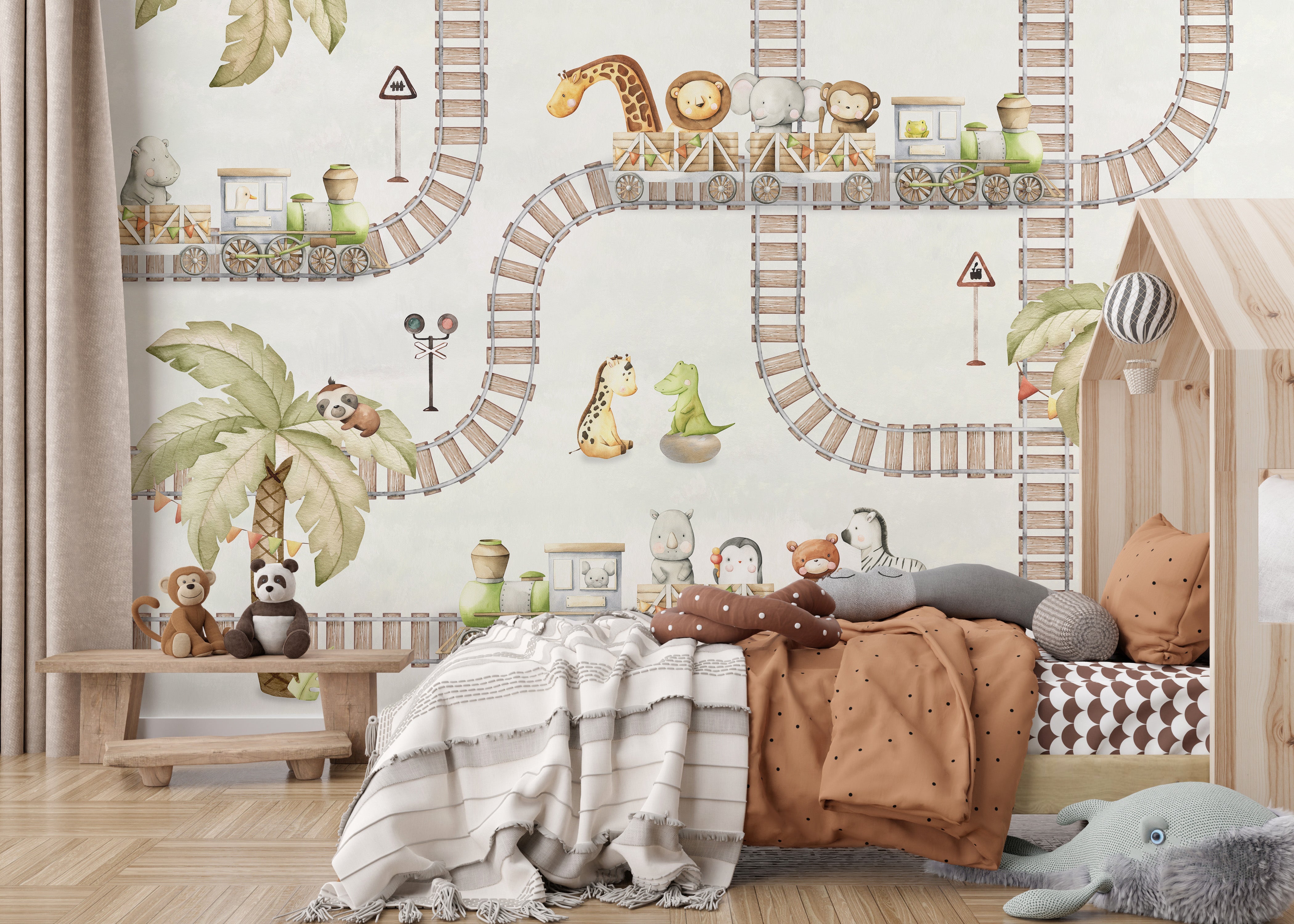 Train Travels Wallpaper Mural