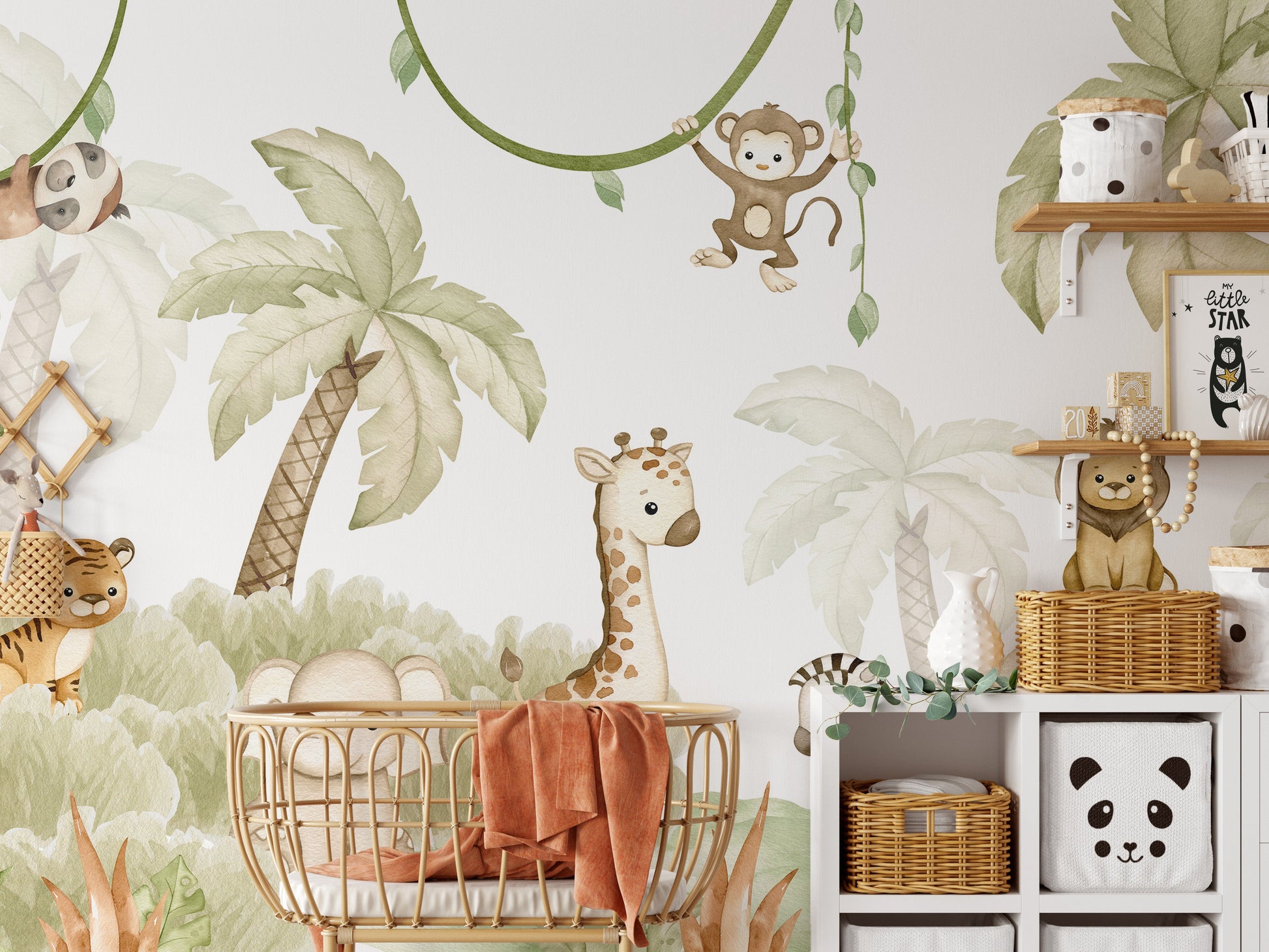 Baby Safari Animals Watercolor Wallpaper - Giffywalls