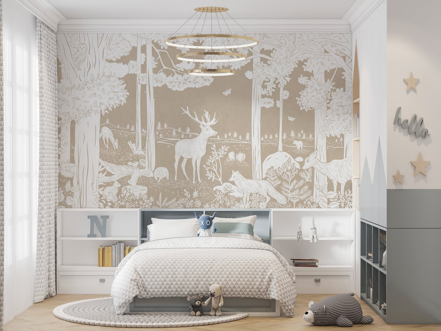 Monochrome Forest Brown Wall Mural - Giffywalls