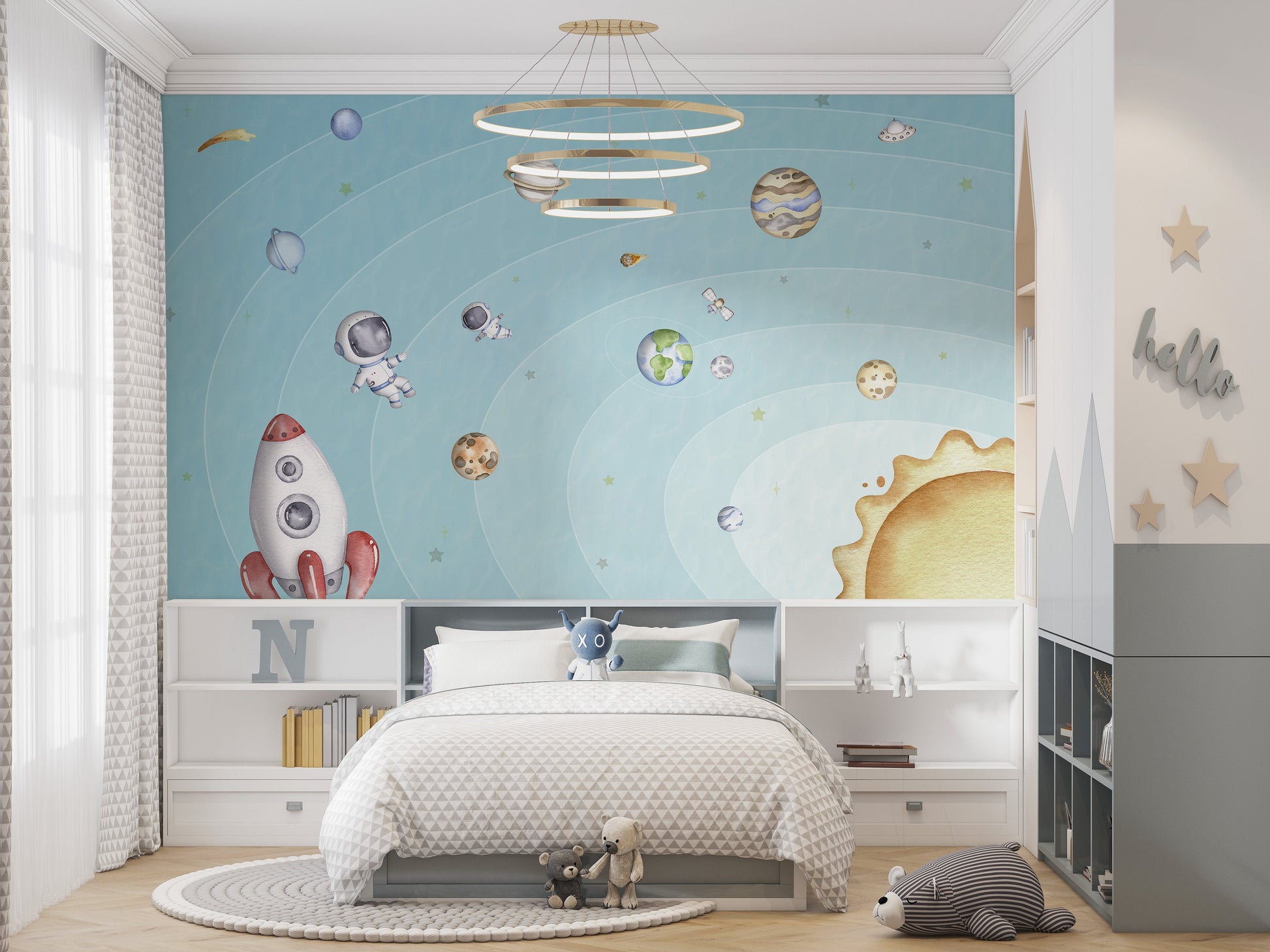 Magical space joy wallpaper for toddlers rooms