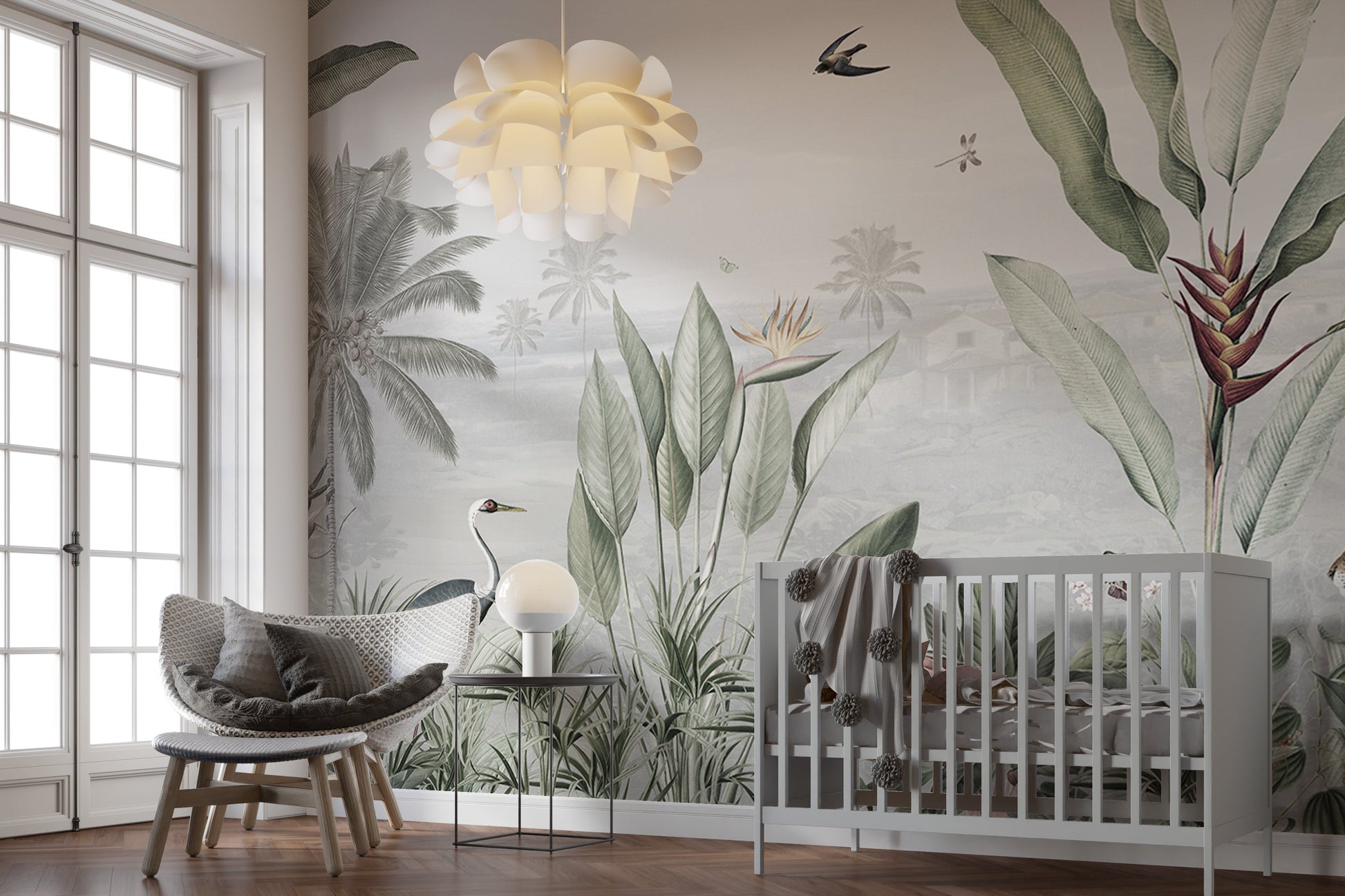 Green Forest Birds Wallpaper Wall Murals - Giffywalls