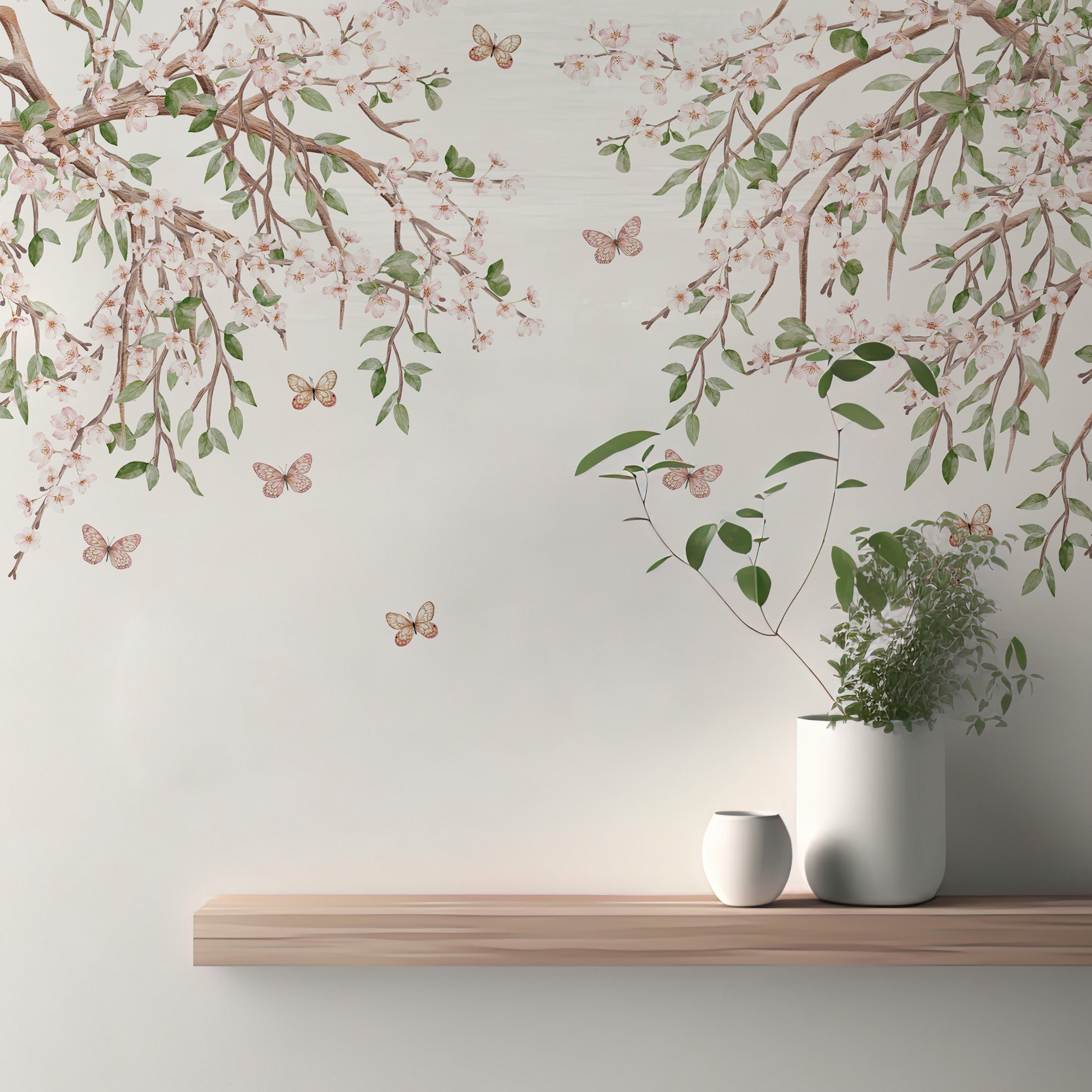 Blooming Blossom Light Pink Color Wallpaper - Giffywalls