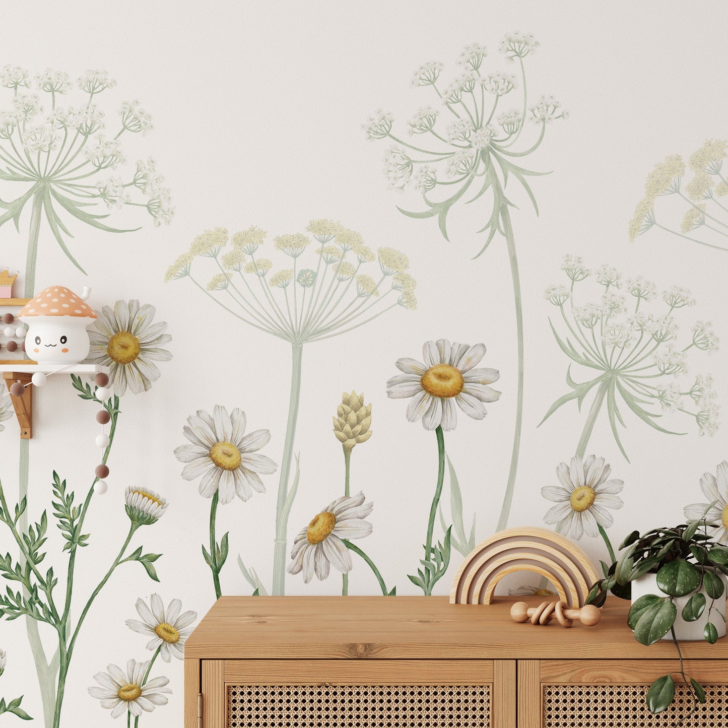 Dazzling Daisies Flower wallpaper for renters