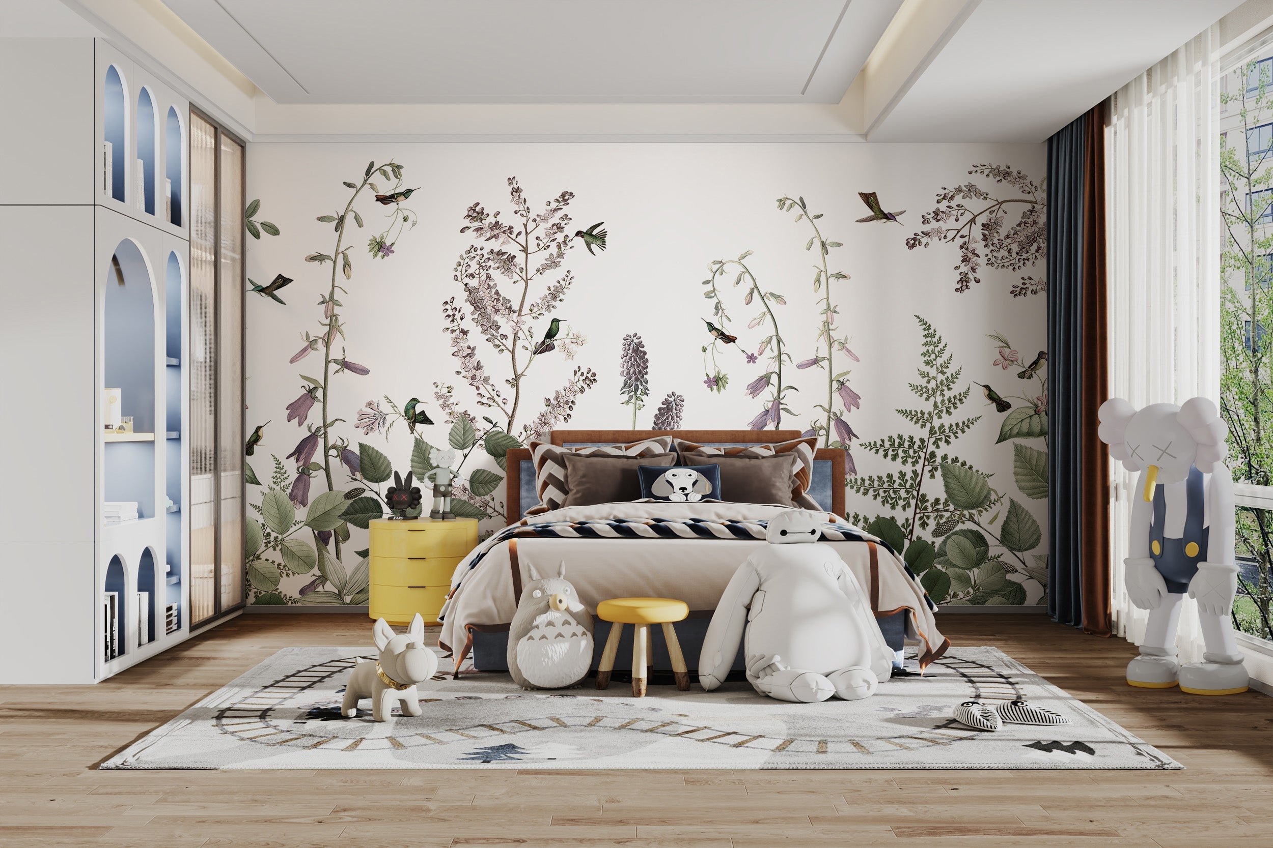 Hummingbird Hedge wallpaper Mural - Giffywalls