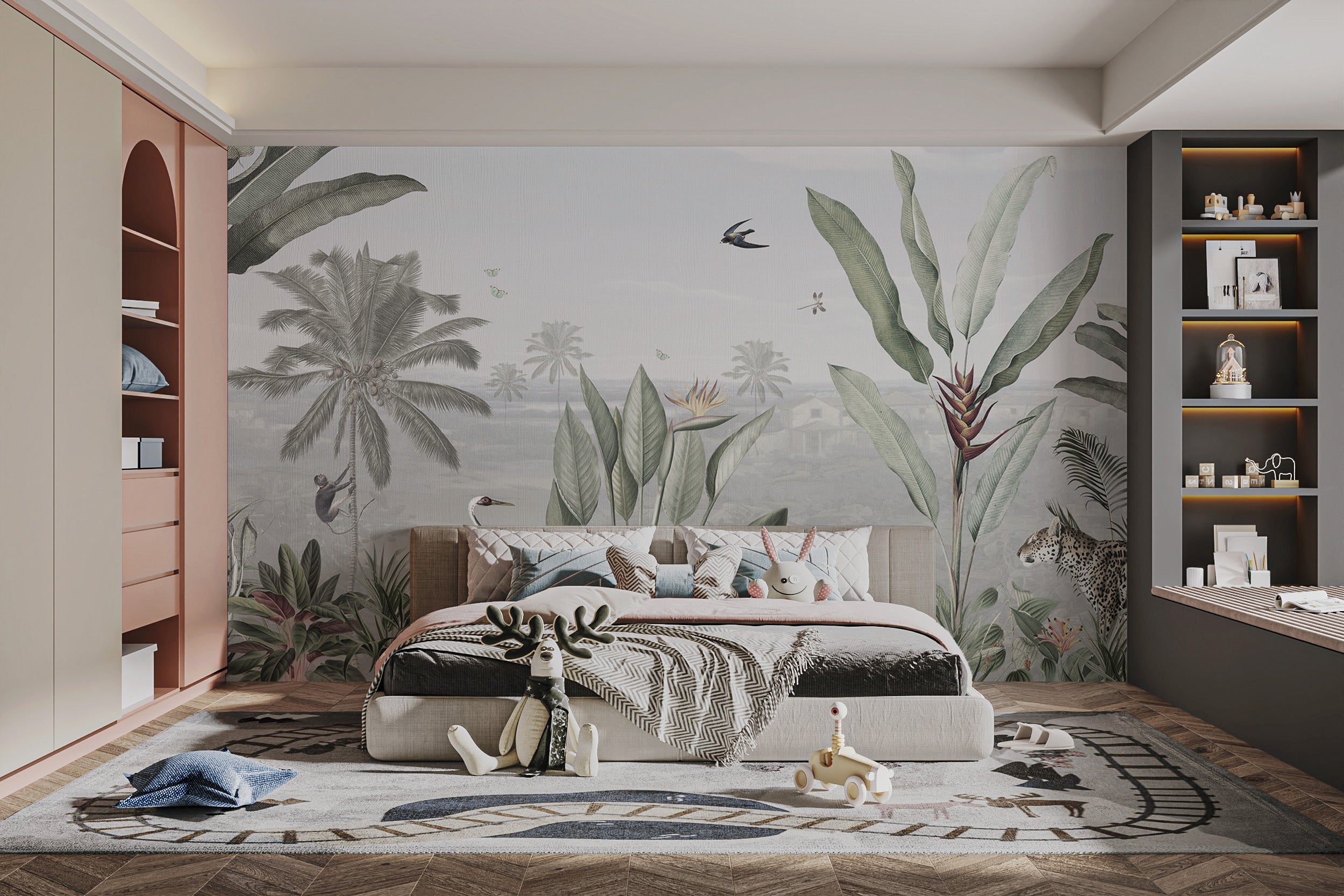 Green Forest Birds Wallpaper Wall Murals - Giffywalls