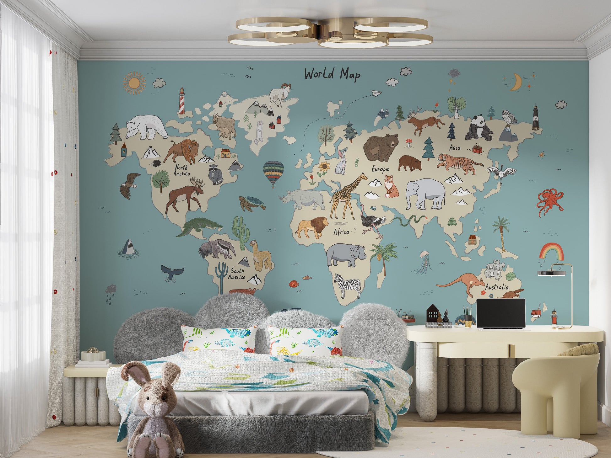 Animal Adventure Atlas Mural - Giffywalls