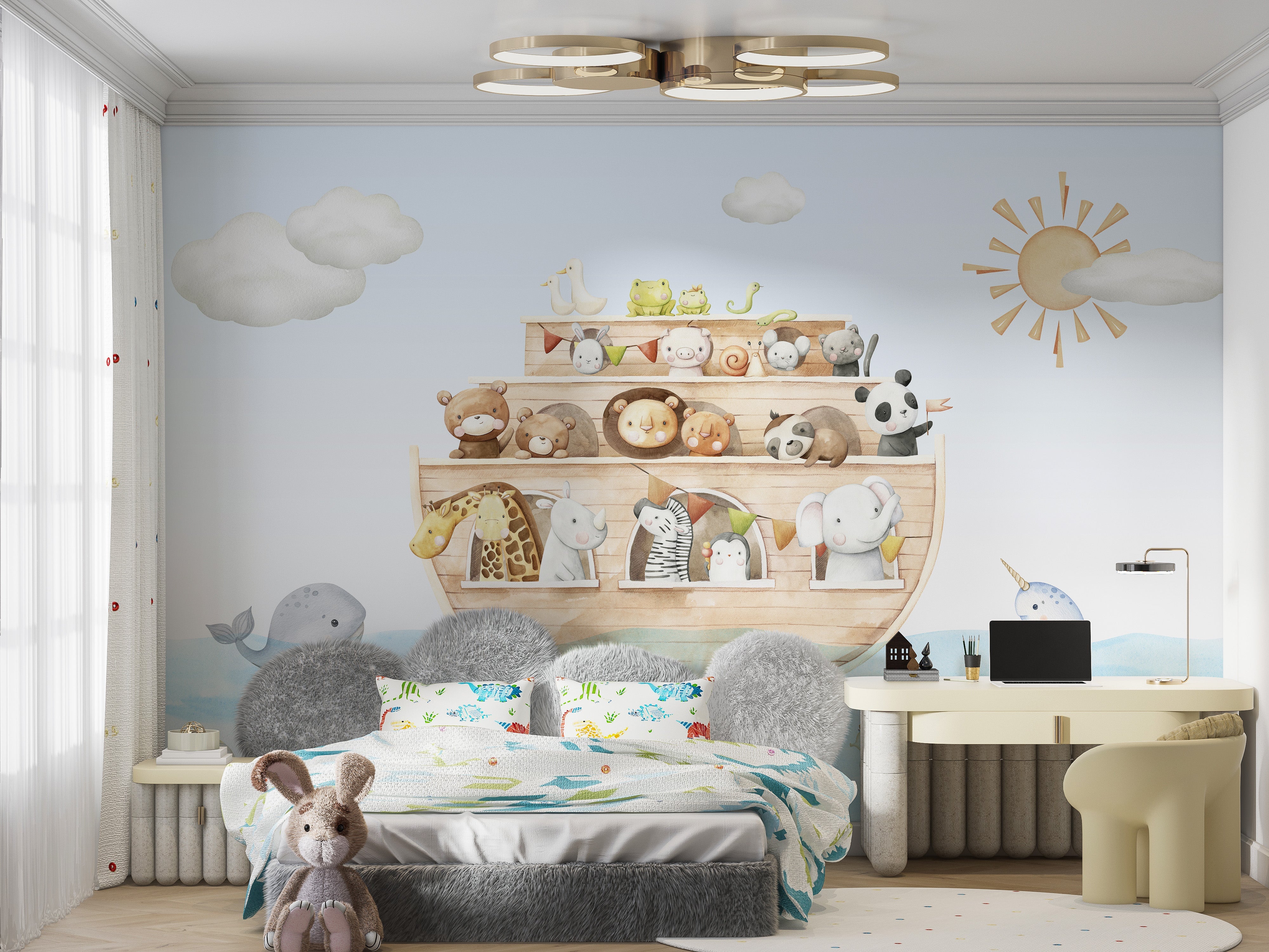 Nautical Adventure Animal Kids Wallpaper - Giffywalls