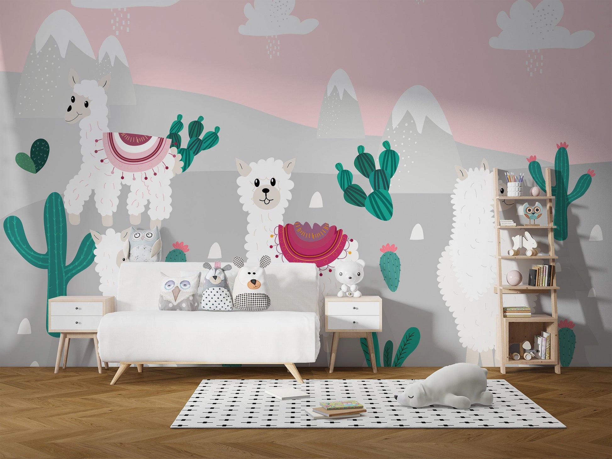 Artistic llama wall decor for playful settings