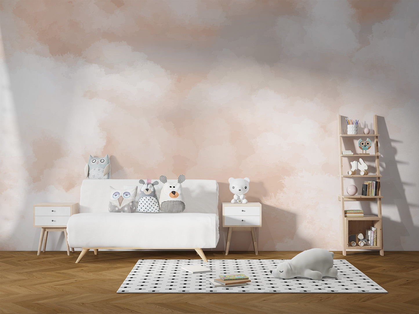 Peach Whisper Serene Wall Mural - Giffywalls