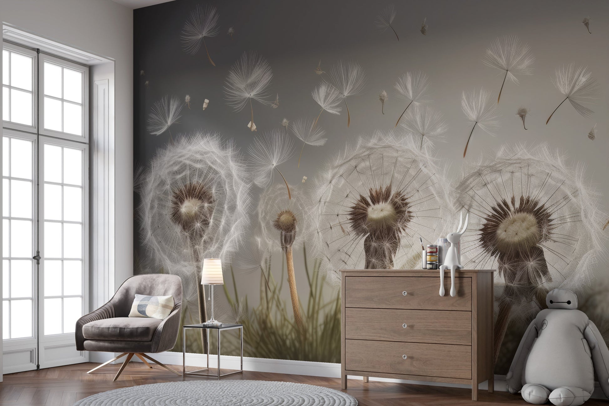 Dandelion Drifts Wallpaper Mural - Giffywalls