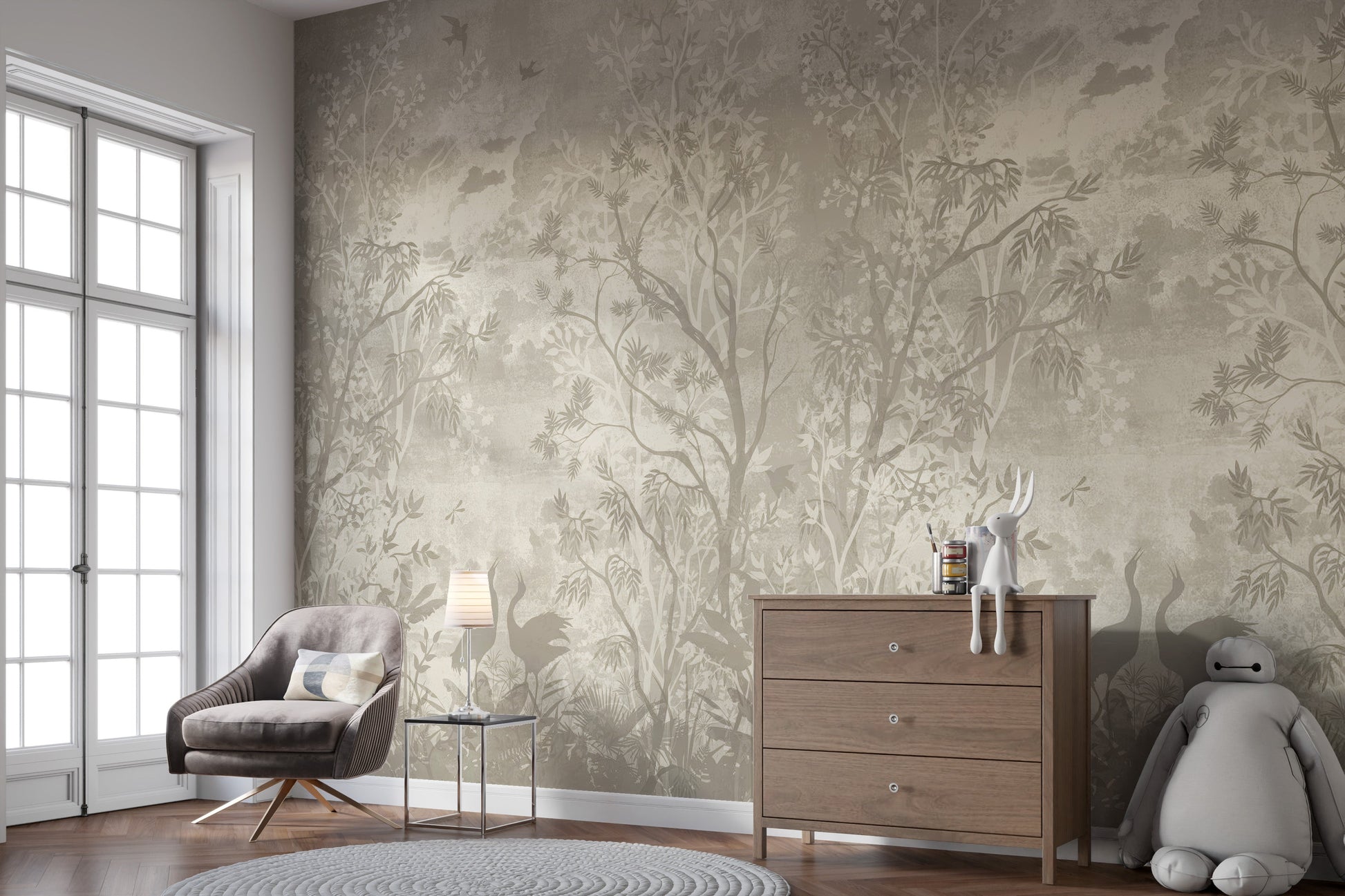 Moonlit Aves Wallpaper Mural - Giffywalls