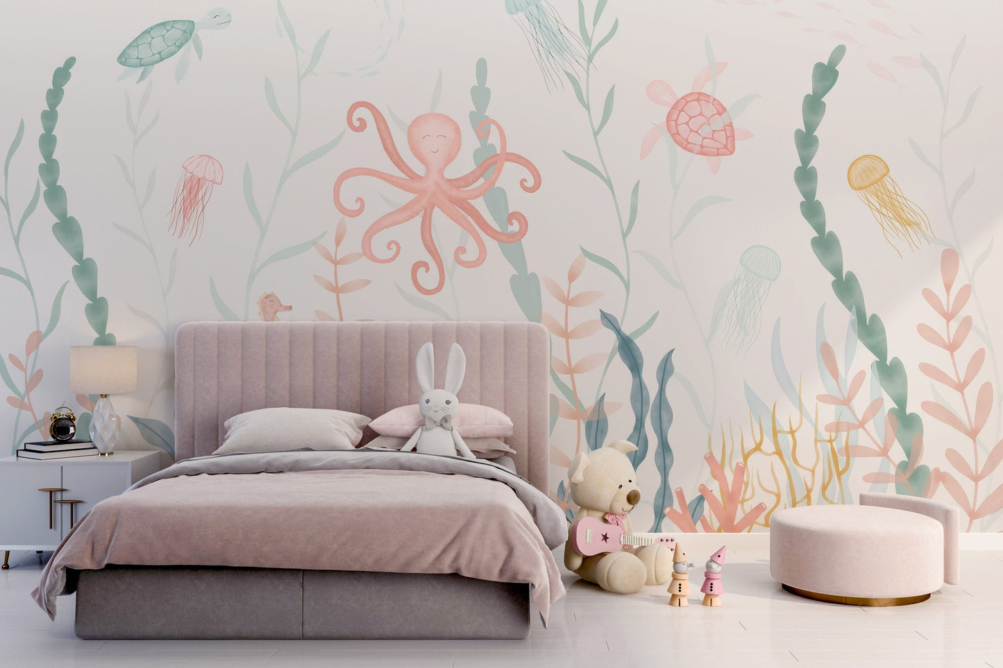 Pastel Marine Symphony Mural - Giffywalls