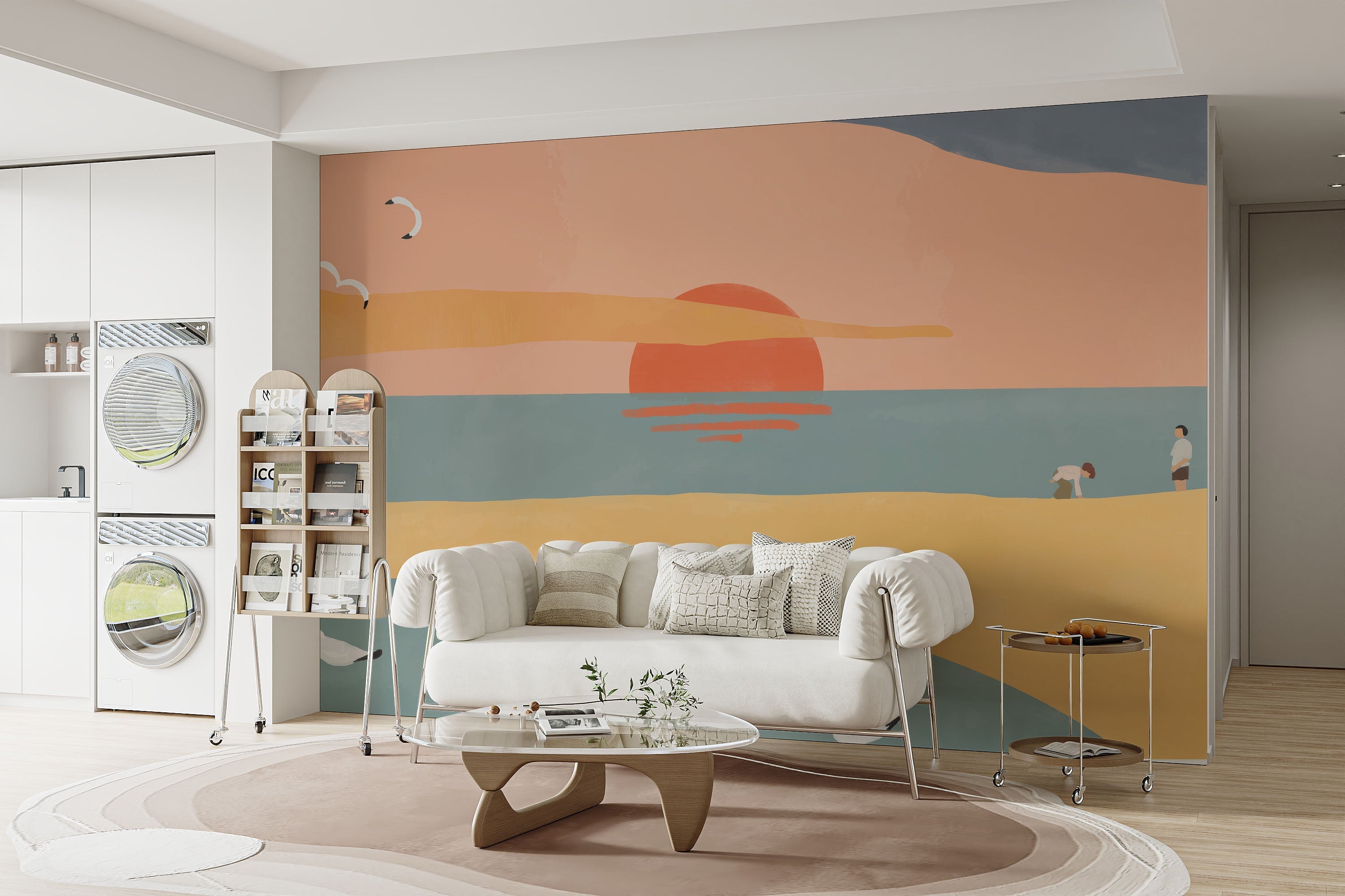 Subtle sunrise wallpaper mural design
