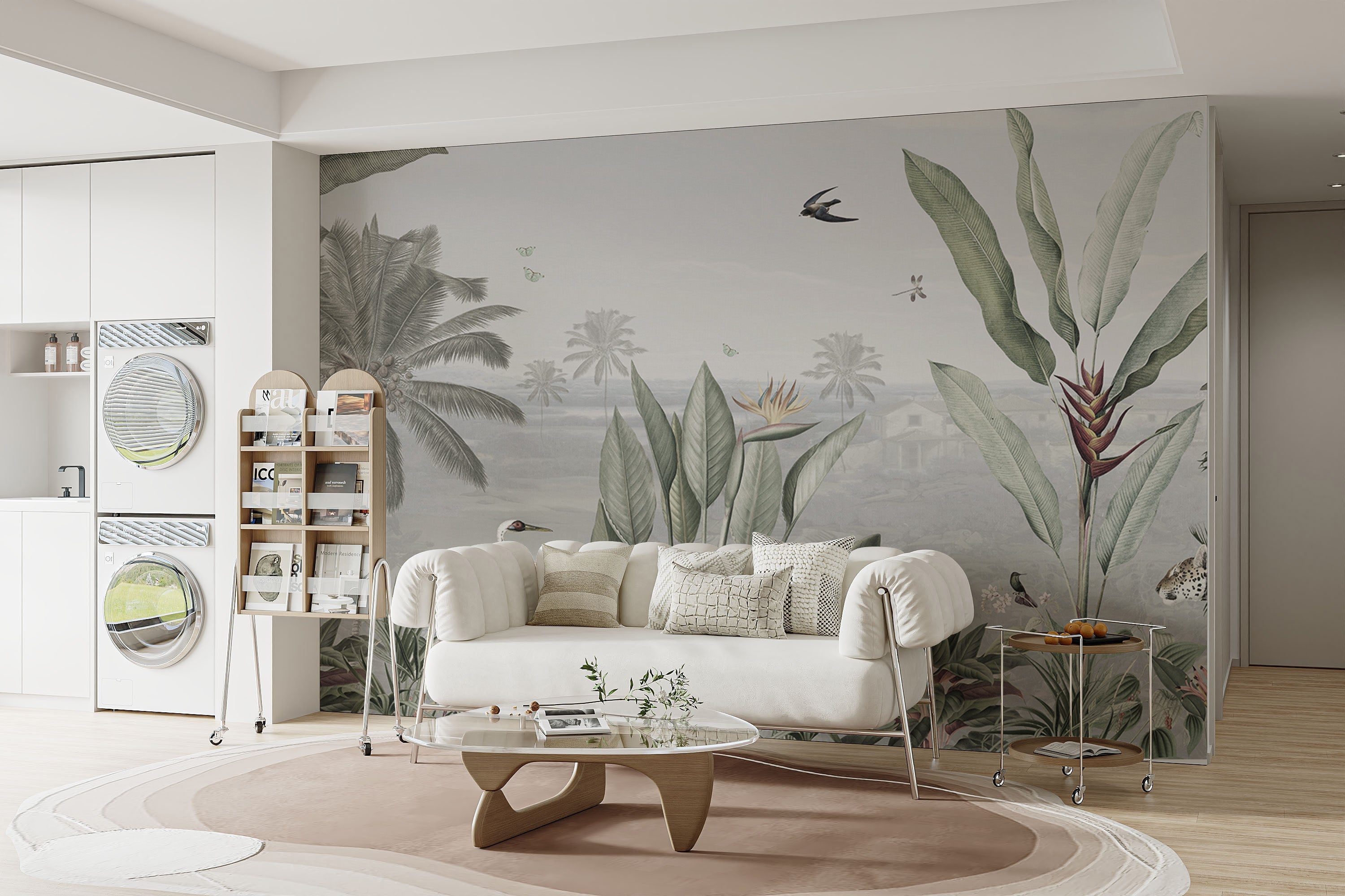 Green Forest Birds Wallpaper Wall Murals - Giffywalls