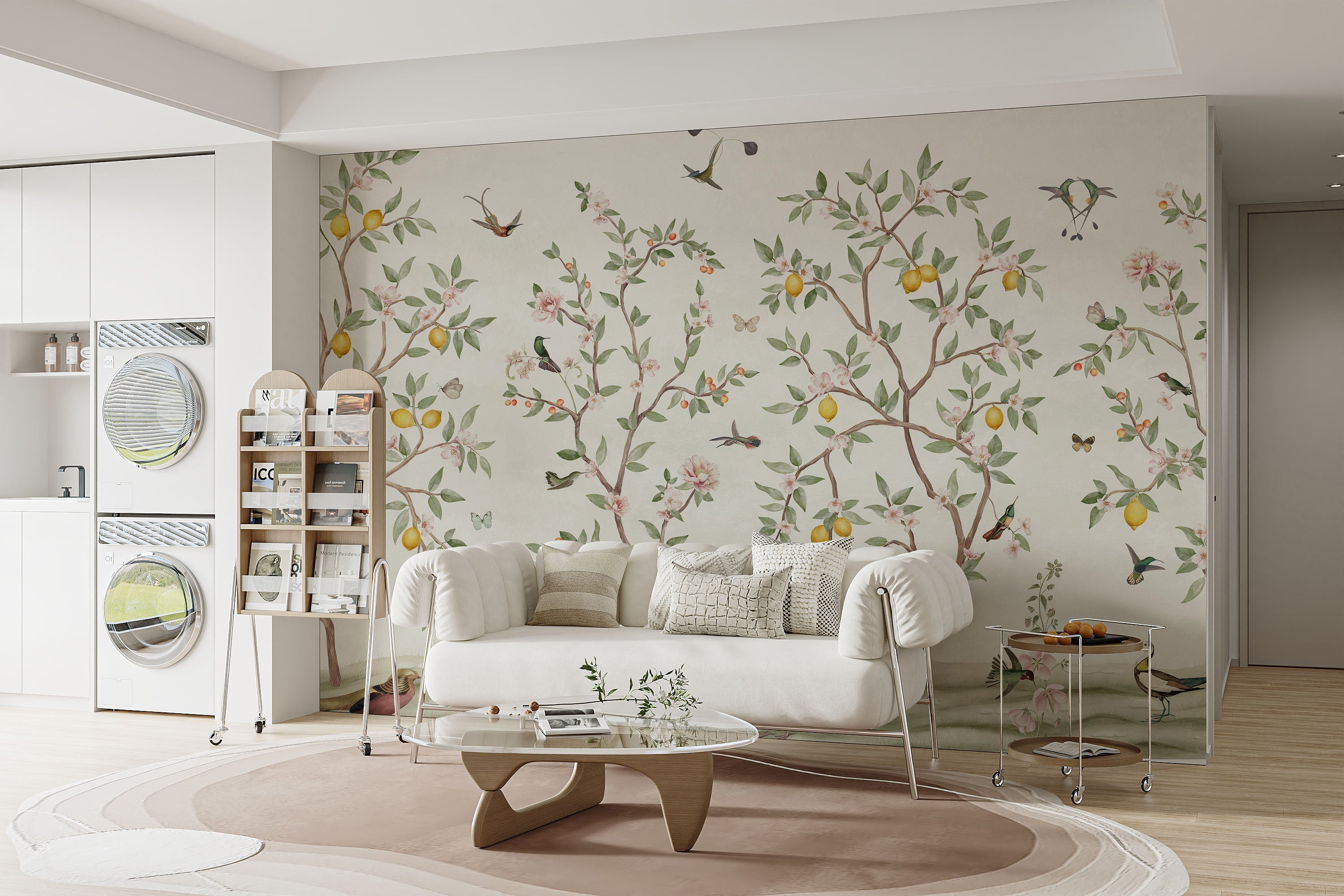 Lemon Tree Chinoiserie wallpaper mural