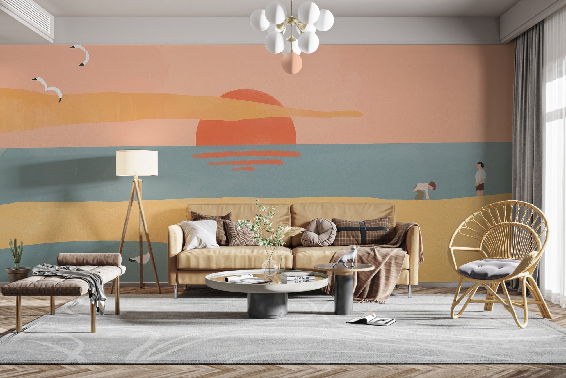 Sandy Sunrise Wallpaper Mural - Giffywalls