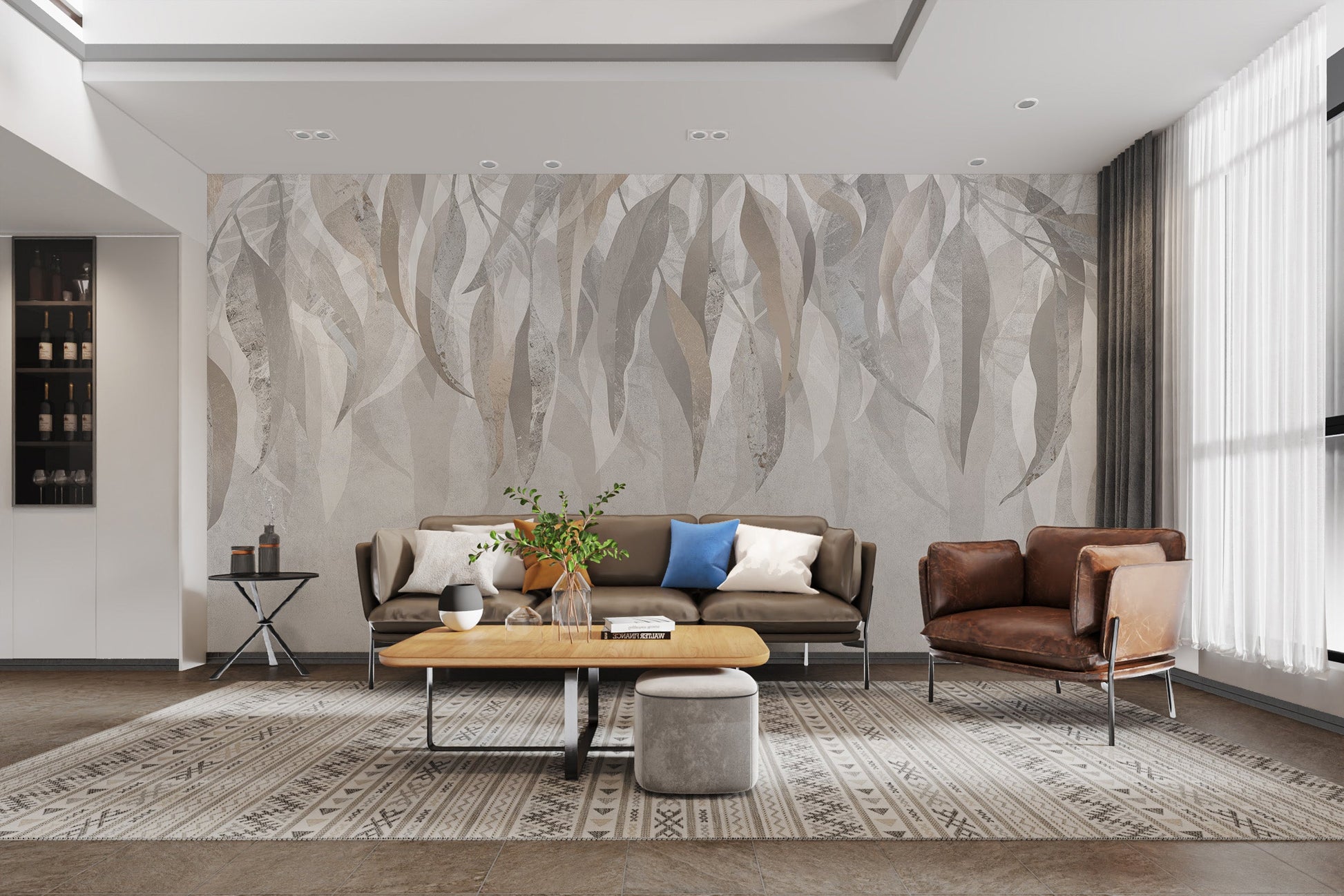 Elegant grunge mural with shimmering accents