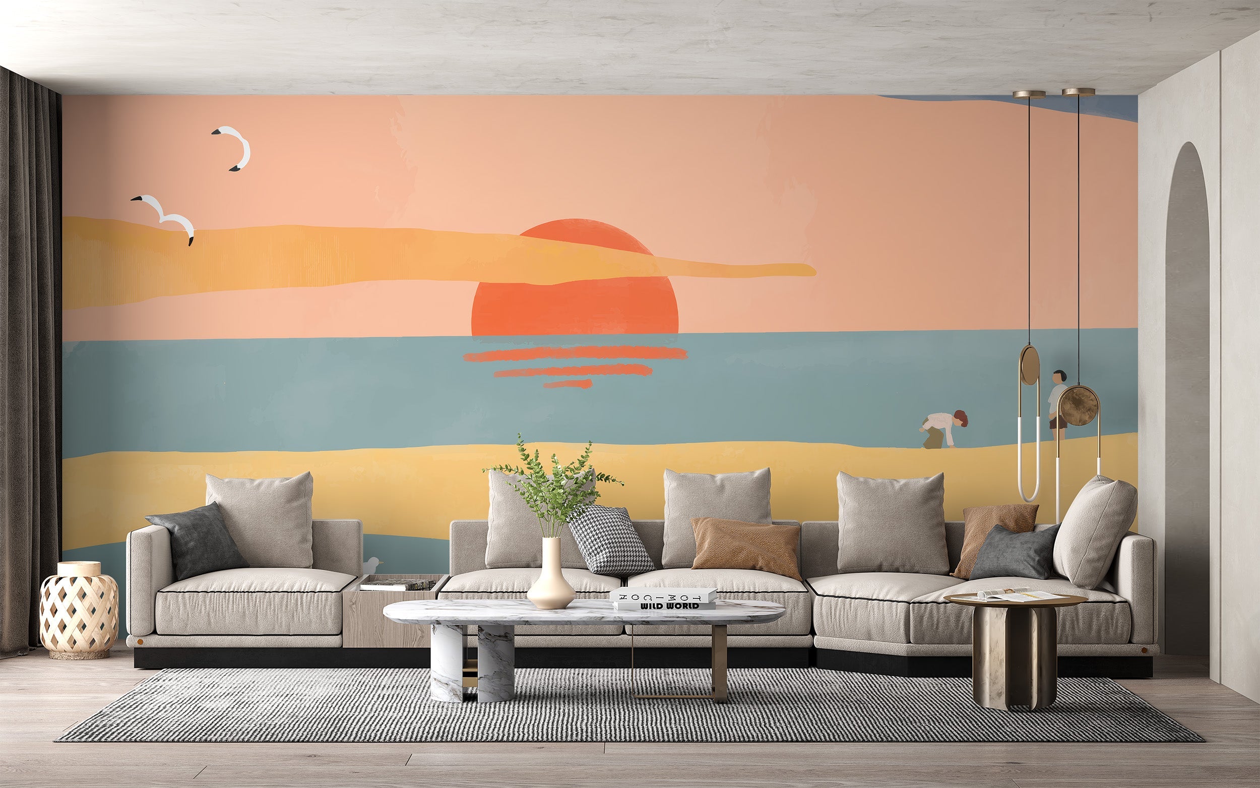 Sandy Sunrise Wallpaper Mural - Giffywalls