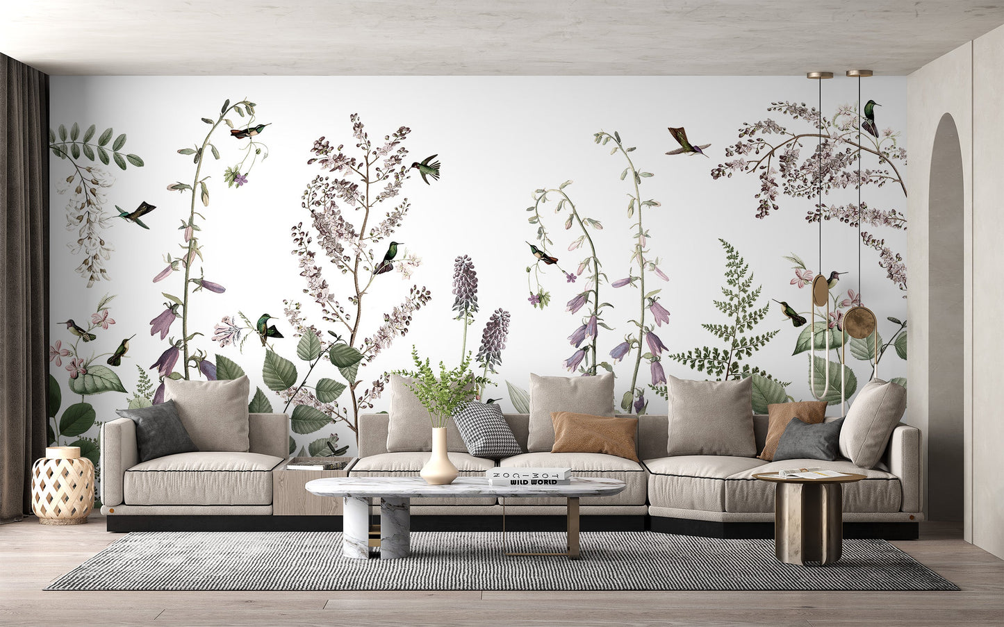 Hummingbird Hedge wallpaper Mural - Giffywalls