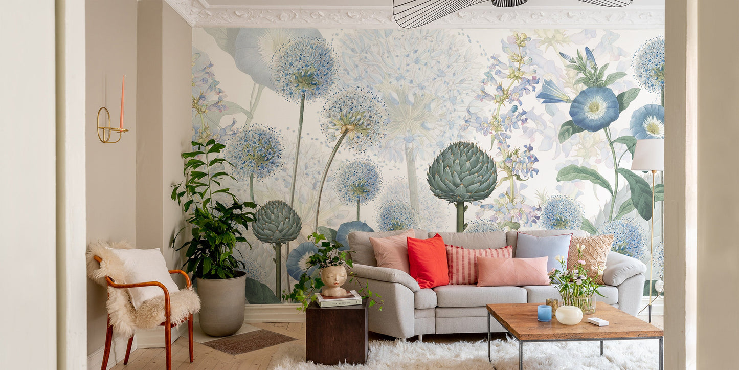 Blue Wild Meadow Wallpaper mural