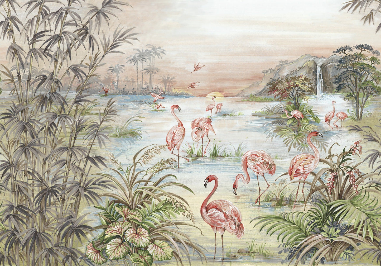 Watercolour Flamingos Wallpaper - Giffywalls