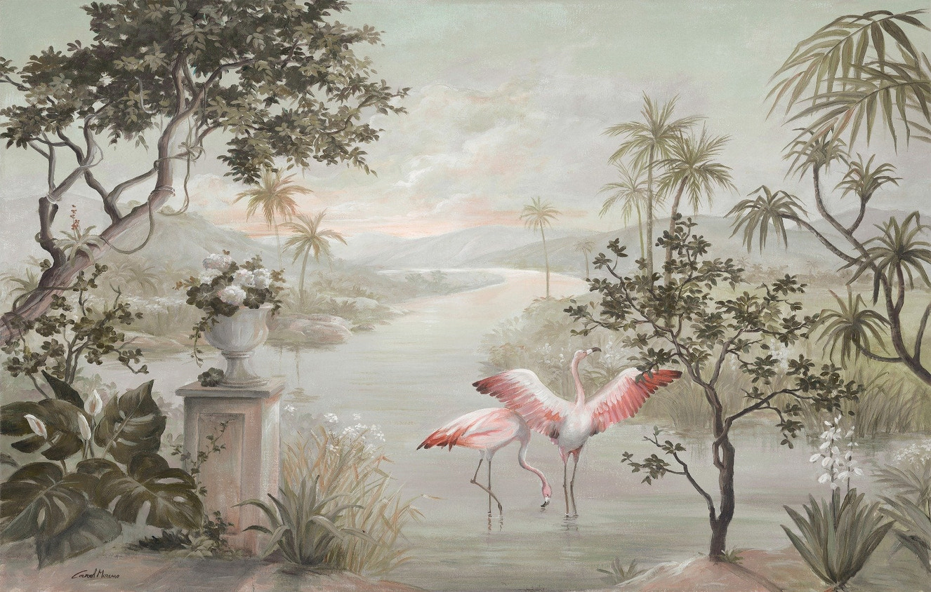 Riverside Flamingo wallpaper mural