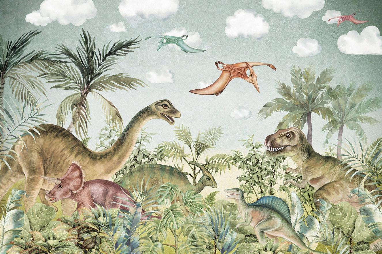 Jurassic Adventure Kids Room Wall Murals - Giffywalls