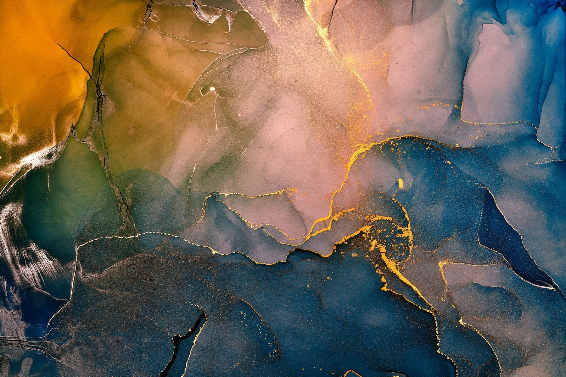 Vibrant Alcohol Ink Wallpaper Mural for Modern Walls