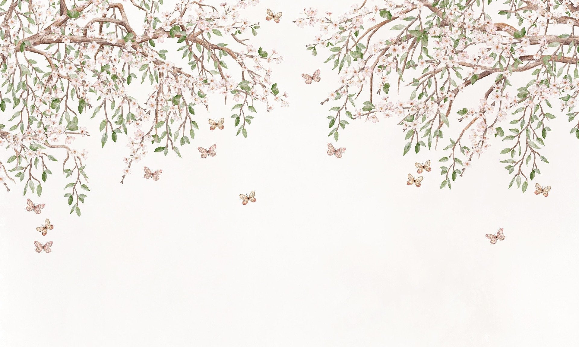 Blooming Blossom Light Pink Floral Wallpaper