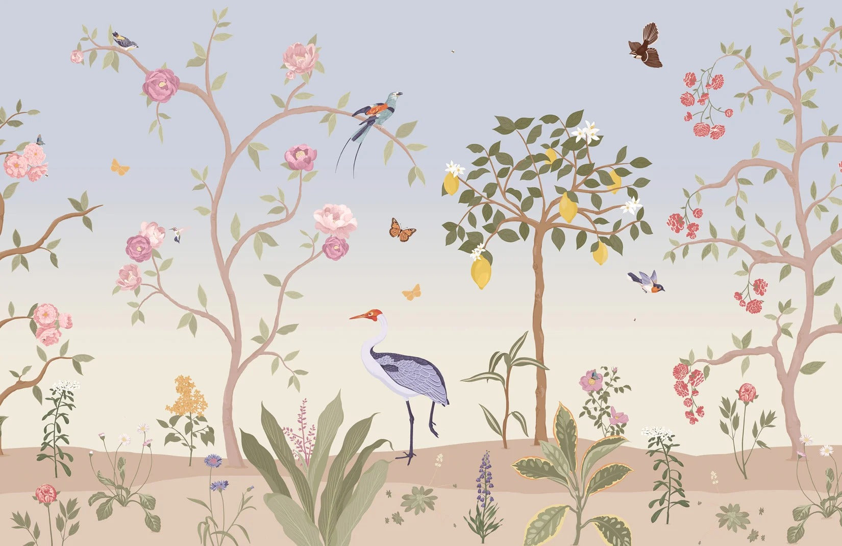 Spring Garden Chinoiserie Wall Mural - Giffywalls