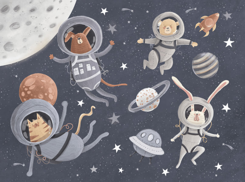 Space Adventure Kids Wall Mural - Giffywalls