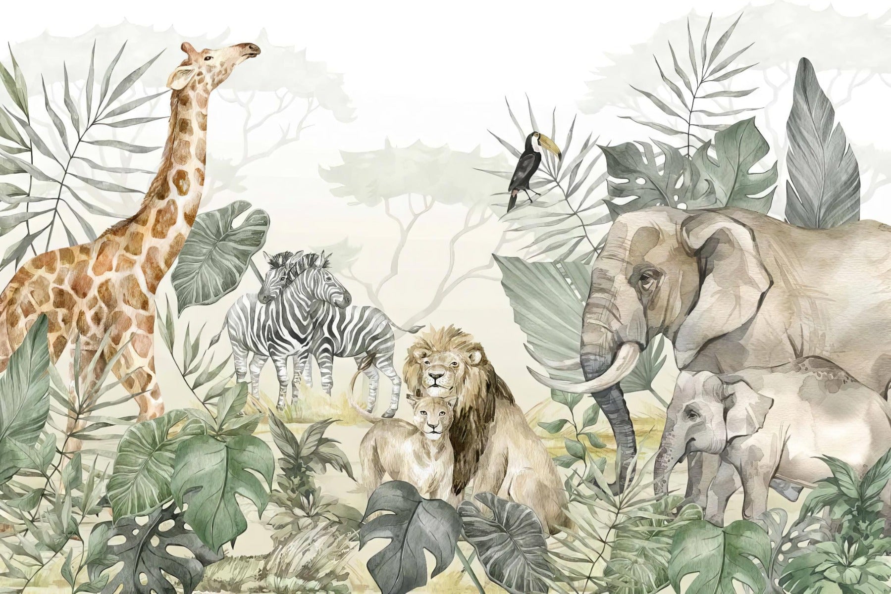 Safari Jungle Wall Mural - Giffywalls