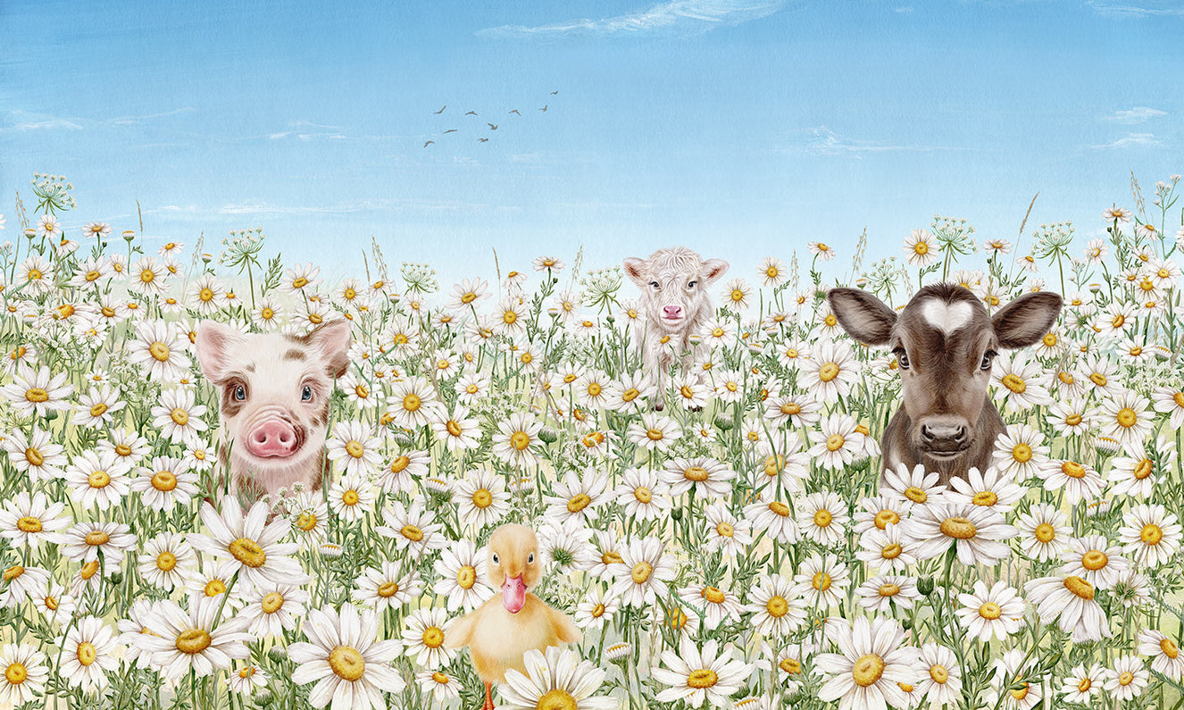 Farm Animals Wallpaper Mural - Giffywalls