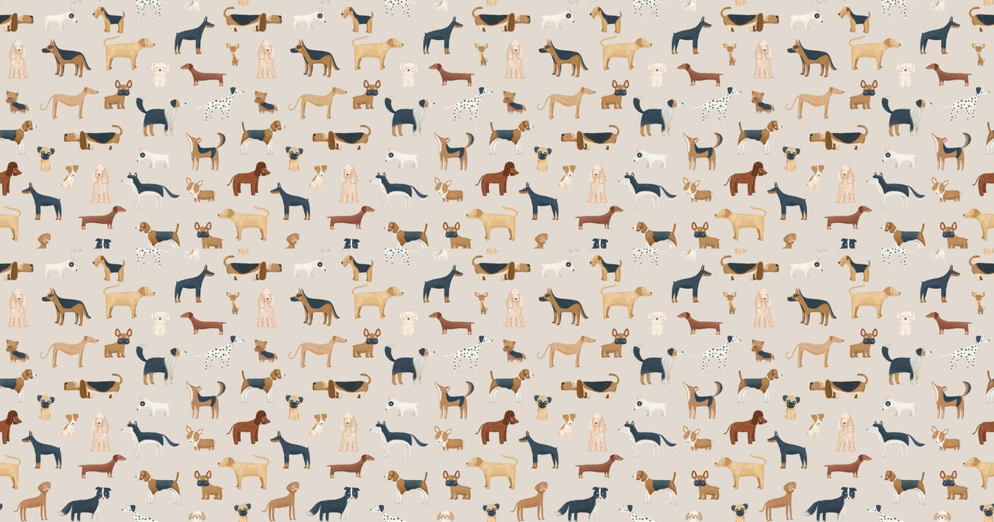 Beige Canine Parade Wallpaper - Giffywalls