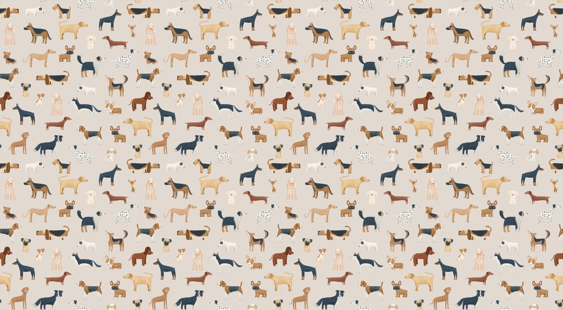 Beige Canine Parade Wallpaper - Giffywalls