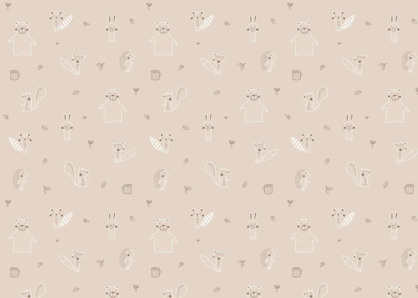 Beige Baby Forest Friends Wallpaper - Giffywalls