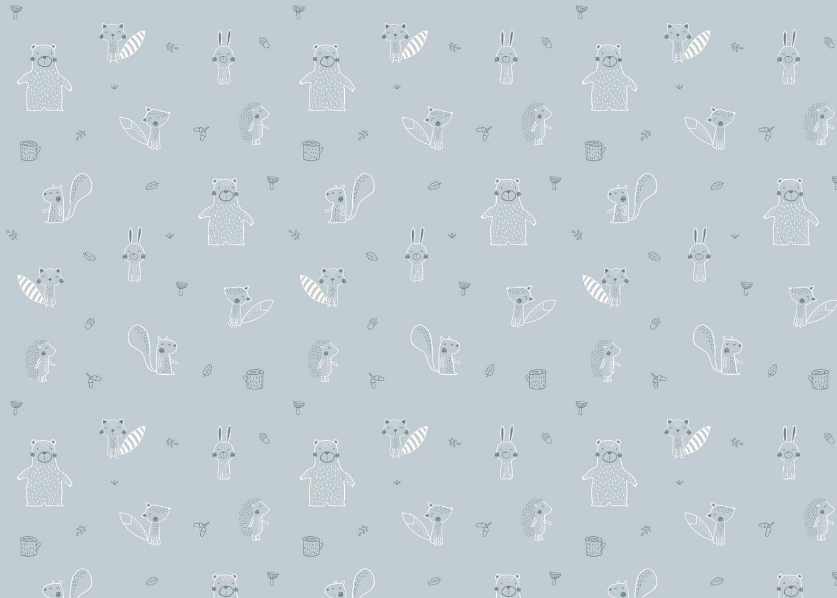 Blue Baby Forest Friends Wallpaper - Giffywalls