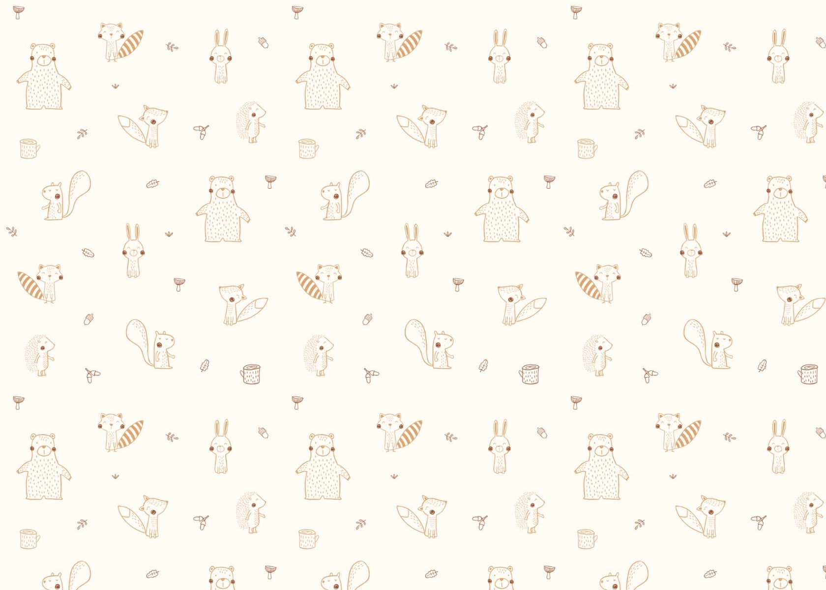 Cream Baby Forest Friends Wallpaper - Giffywalls