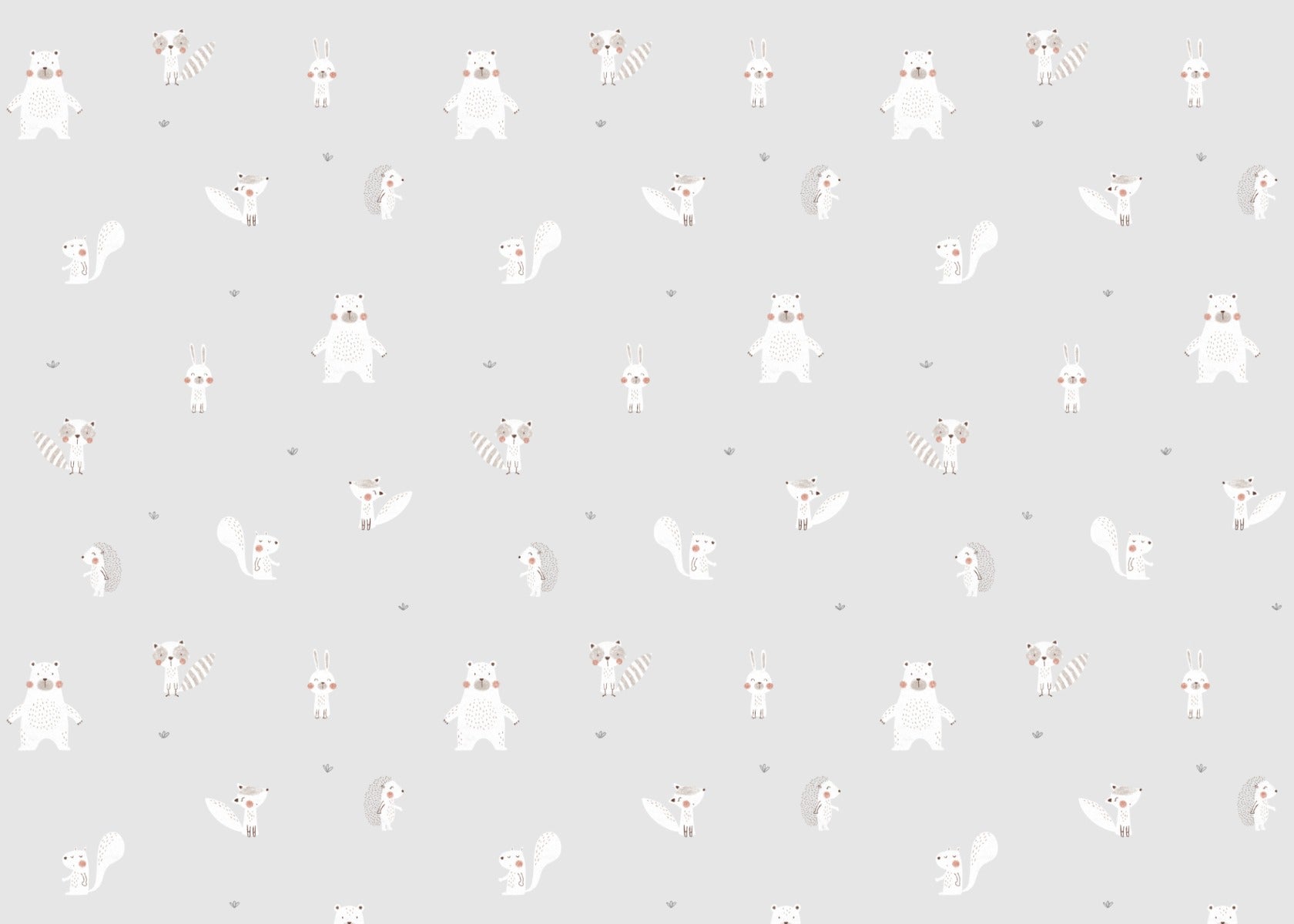 Forest Animals Gray Wallpaper For Walls - Giffywalls