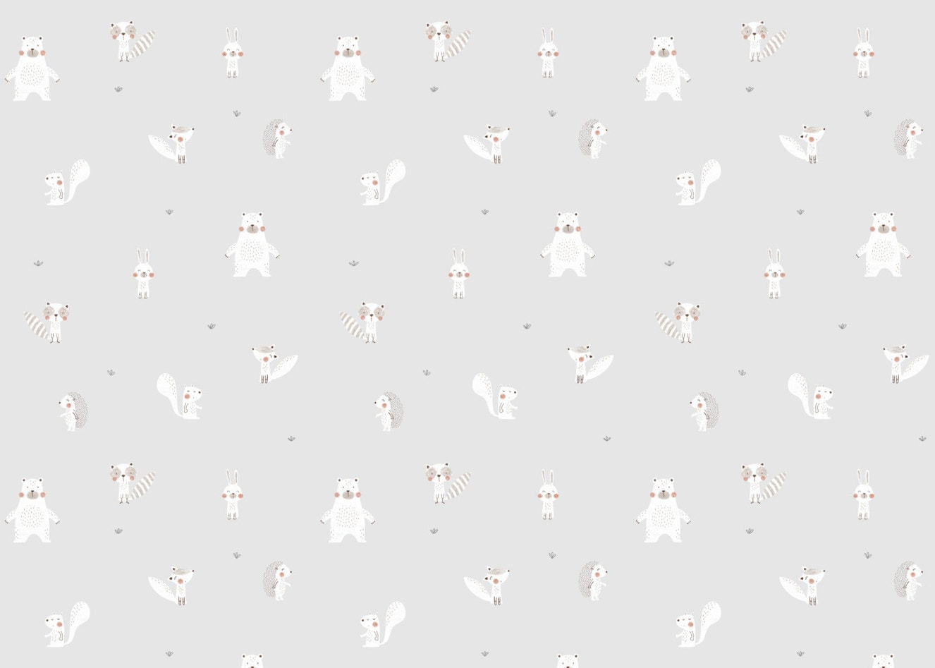 Forest Animals Gray Wallpaper For Walls - Giffywalls