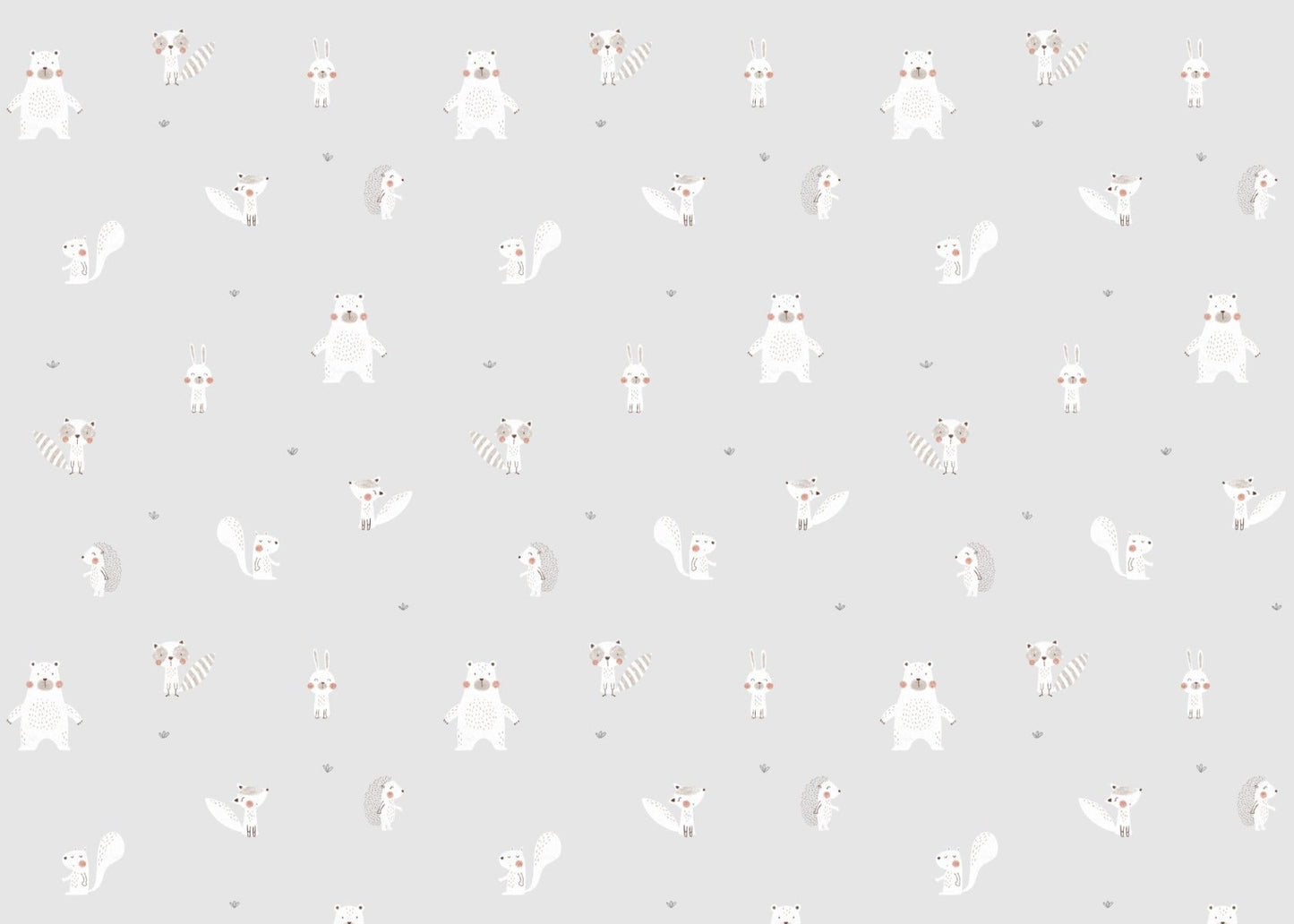 Forest Animals Gray Wallpaper For Walls - Giffywalls