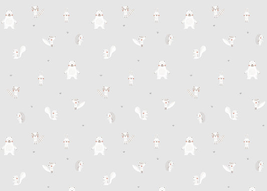 Forest Animals Gray Wallpaper For Walls - Giffywalls