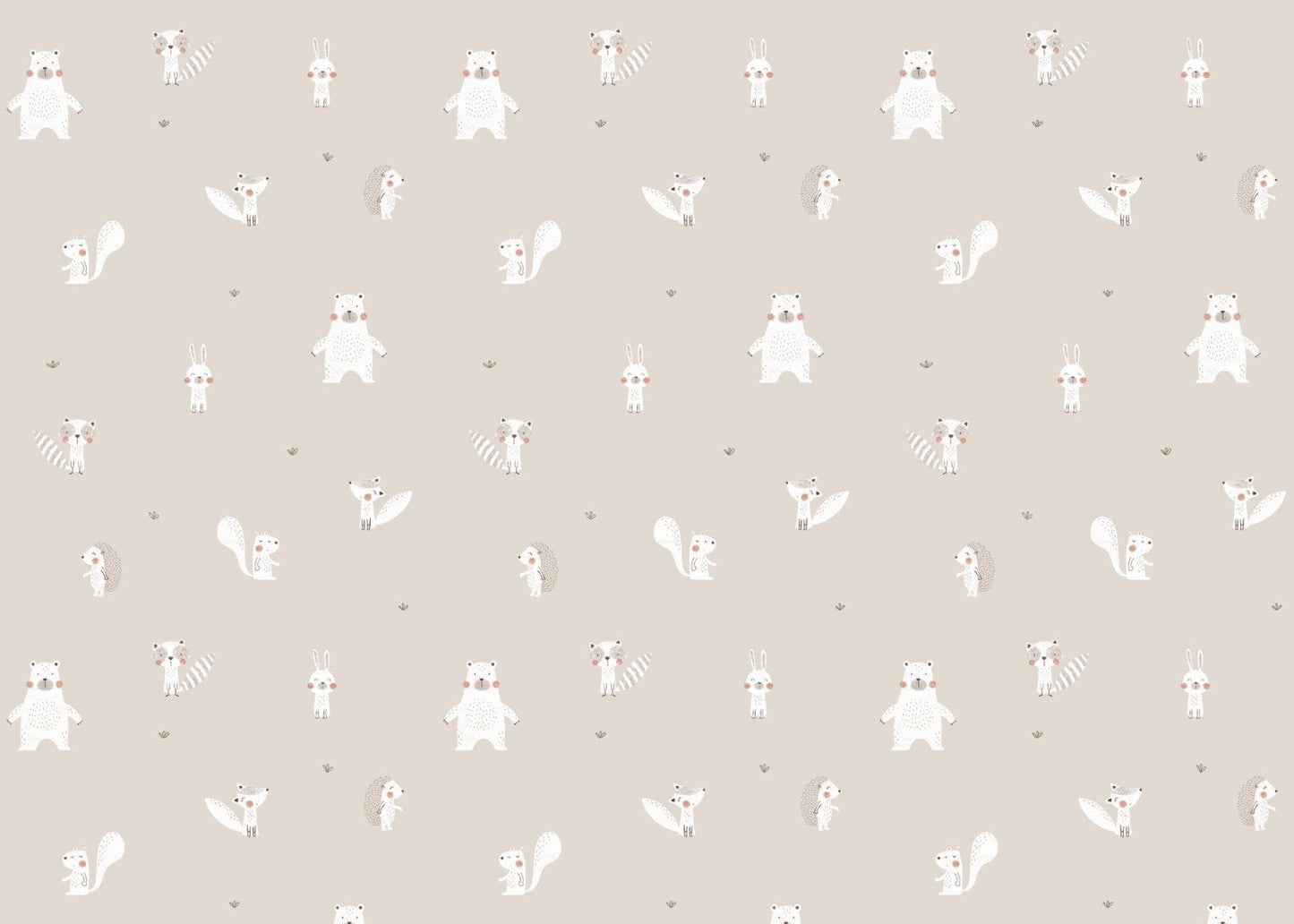 Forest Animals Beige Wallpaper For Walls - Giffywalls