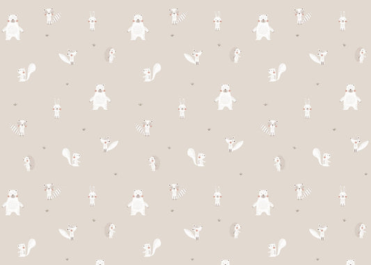 Forest Animals Beige Wallpaper For Walls - Giffywalls